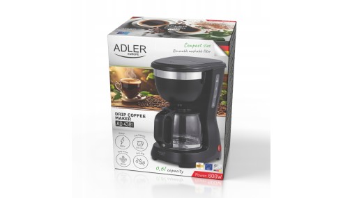 EKSPRES przelewowy AD 4381B 0,6 l KOMPAKTOWY MOC 600W FILTR