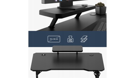 Biurko gamingowe komputerowe Stolik stół biurowy półka gniazdo USB uchwyt