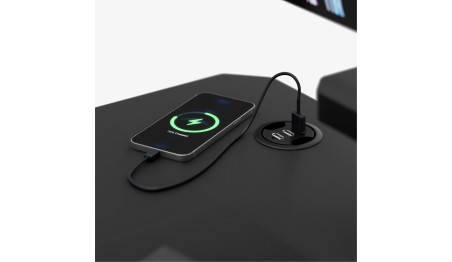 Biurko gamingowe komputerowe Stolik stół biurowy półka gniazdo USB uchwyt