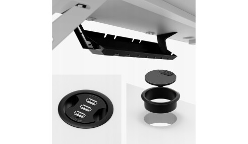 Biurko komputerowe gamingowe Stolik stół biurowy półka gniazdo USB uchwyt