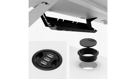 Biurko komputerowe gamingowe Stolik stół biurowy półka gniazdo USB uchwyt