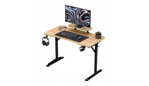 Biurko gamingowe komputerowe Stolik stół biurowy półka gniazdo USB uchwyt