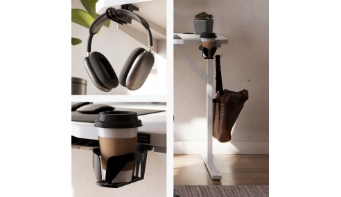 Biurko komputerowe gamingowe Stolik stół biurowy półka gniazdo USB uchwyt