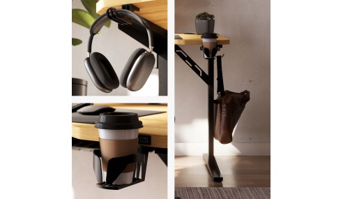 Biurko gamingowe komputerowe Stolik stół biurowy półka gniazdo USB uchwyt