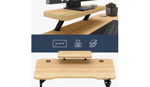 Biurko gamingowe komputerowe Stolik stół biurowy półka gniazdo USB uchwyt