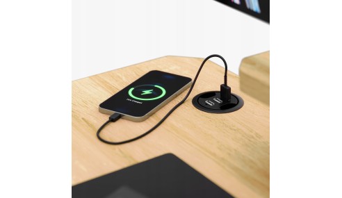 Biurko gamingowe komputerowe Stolik stół biurowy półka gniazdo USB uchwyt