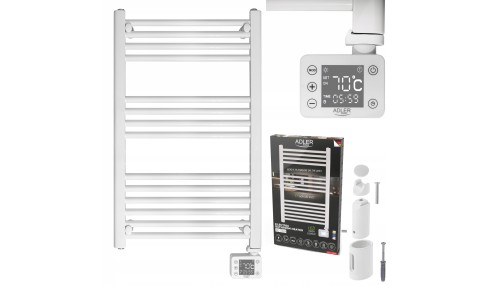 Grzejnik łazienkowy elektryczny Adler 600 W 50 x 90 mm biały DRABINKA
