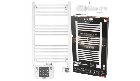 Grzejnik łazienkowy elektryczny Adler 600 W 50 x 90 mm biały DRABINKA