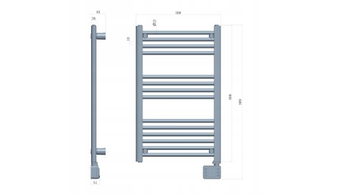 Grzejnik łazienkowy elektryczny Adler 600 W 50 x 90 mm biały DRABINKA