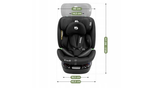 Fotelik samochodowy obrotowy Tulano I-SIZE Obrót 360° ISOFIX + Top Tether