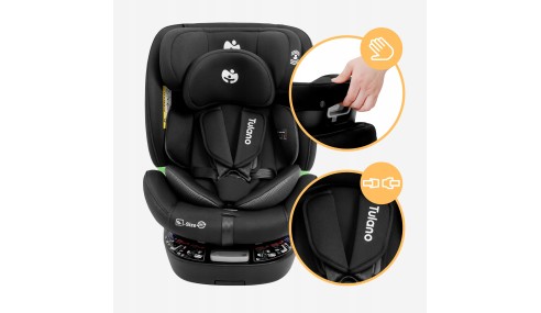 Fotelik samochodowy obrotowy Tulano I-SIZE Obrót 360° ISOFIX + Top Tether