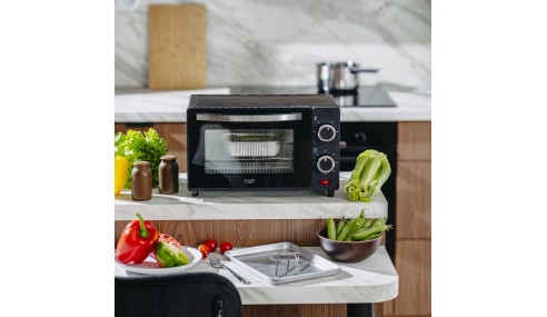 Mini Piekarnik Elektryczny 9L 650W Regulacja temperatury Timer Ruszt Blacha