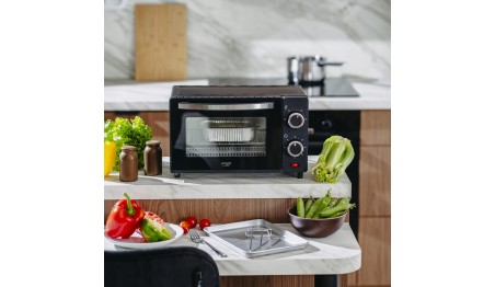 Mini Piekarnik Elektryczny 9L 650W Regulacja temperatury Timer Ruszt Blacha