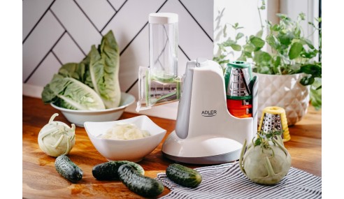 Szatkownica elektryczna do warzyw 5 nasadek stabilna z uchwytem Tarka