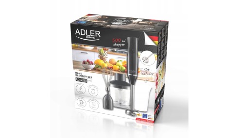 Blender ręczny 800W stalowe ostrza pojemnik 700ml rozdrabniacz miarka ADLER