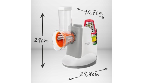 Szatkownica elektryczna do warzyw 5 nasadek stabilna z uchwytem Tarka