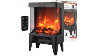 Kominek elektryczny LED z pilotem 3D efekt płomienia 2moce 1000/2000W Timer