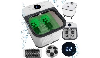 MASAŻER DO STÓP WODNY Hydromasażer PODGRZEWANIE Timer Rolki Wałki masujące