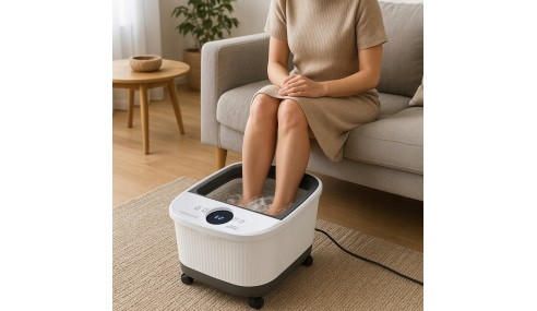 MASAŻER DO STÓP WODNY Hydromasażer PODGRZEWANIE Timer Rolki Wałki masujące