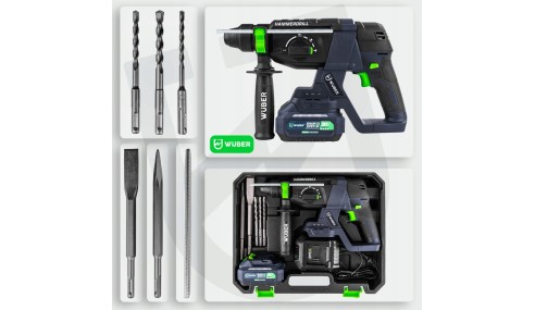 Młotowiertarka akumulatorowa SDS+ 20V Wiertarka udarowa 2J 3 tryby walizka