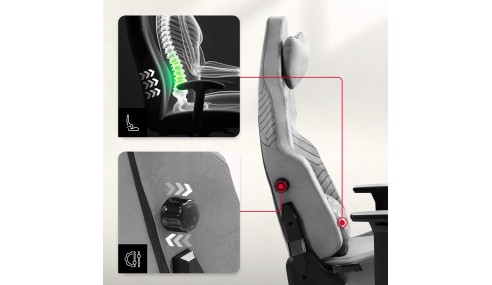 Fotel gamingowy HUZARO z podnóżkiem regulowany 155° poduszka zagłówek