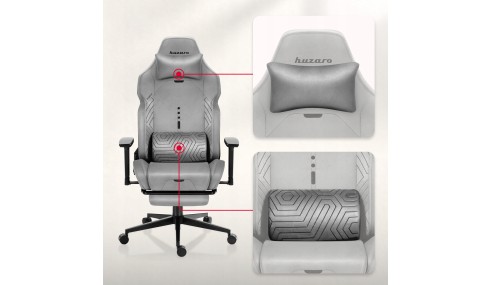 Fotel gamingowy HUZARO z podnóżkiem regulowany 155° poduszka zagłówek