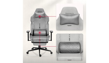 Fotel gamingowy HUZARO z podnóżkiem regulowany 155° poduszka zagłówek