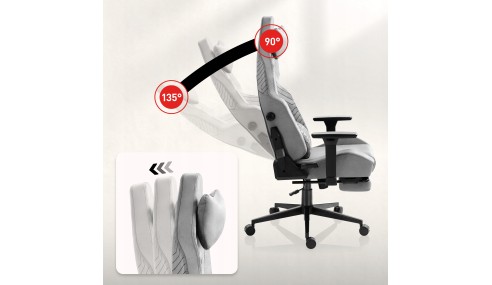 Fotel gamingowy HUZARO z podnóżkiem regulowany 155° poduszka zagłówek