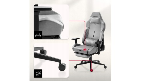 Fotel gamingowy HUZARO z podnóżkiem regulowany 155° poduszka zagłówek