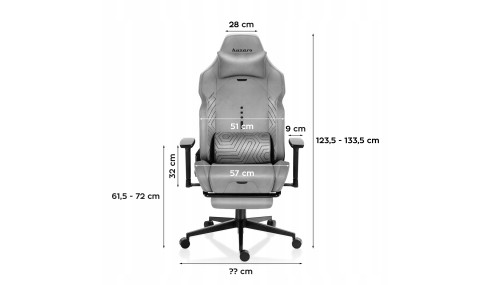 Fotel gamingowy HUZARO z podnóżkiem regulowany 155° poduszka zagłówek