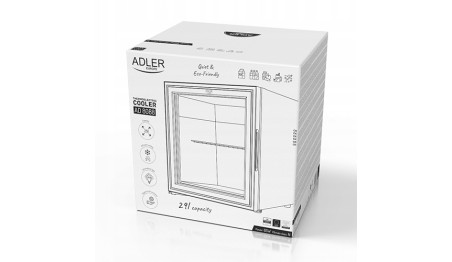 Chłodziarka Termoelektryczna 28L LED Lodkówka do Napojów Przekąsek Adler