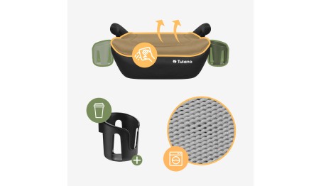 Fotelik samochodowy podstawka Tulano Cabby 20 GREY 125-150 cm I-Size