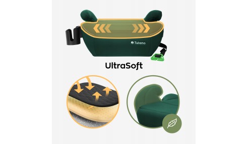 FOTELIK samochodowy Tulano Cabby 25 Green PODSTAWKA iSize 125-150cm