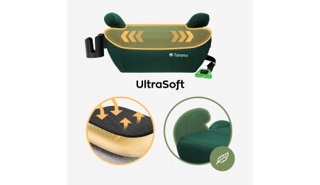 FOTELIK samochodowy Tulano Cabby 25 Green PODSTAWKA iSize 125-150cm