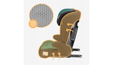 Fotelik samochodowy dla dzieci 2w1 100 -150 cm Joy 45 Green I-Size