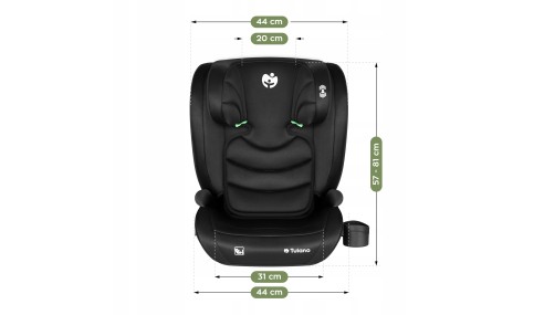Fotelik samochodowy Tulano Joy 25 Black 100-150cm I-size