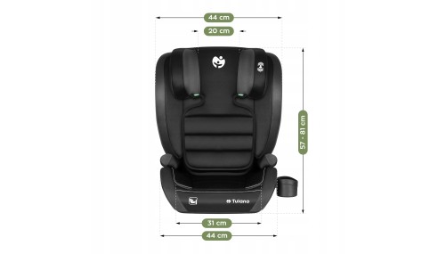 Fotelik samochodowy Tulano Joy 25 Black-GREY 100-150cm I-size