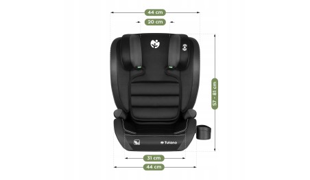 Fotelik samochodowy Tulano Joy 25 Black-GREY 100-150cm I-size