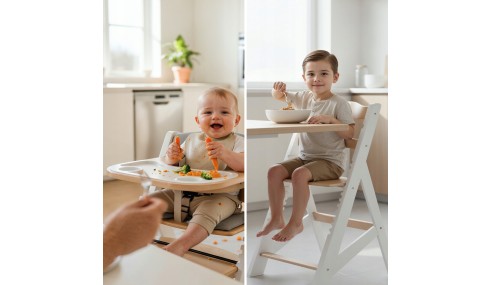 KRZESEŁKO DO KARMIENIA 4w1 FOTELIK DLA DZIECI KRZESŁO PODNÓŻEK TACKA