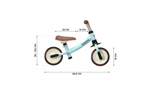 Rowerek biegowy Tulano Scout 15 niebieski dla dzieci 18 m+, regulowany