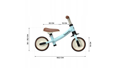 Rowerek biegowy Tulano Scout 15 niebieski dla dzieci 18 m+, regulowany