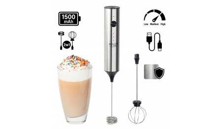 SPIENIACZ DO MLEKA Akumulatorowy kawy ręczny ELEKTRYCZNY UBIJACZ MIKSER
