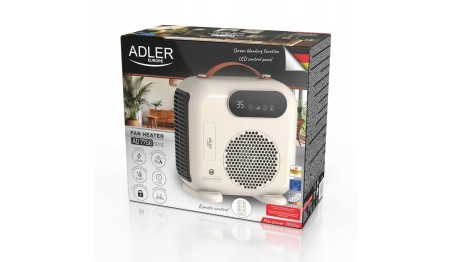 Termowentylator grzejnik elektryczny 2000W LCD Pilot Timer Beżowy Adler