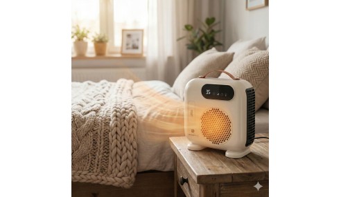 Termowentylator grzejnik elektryczny 2000W LCD Pilot Timer Beżowy Adler