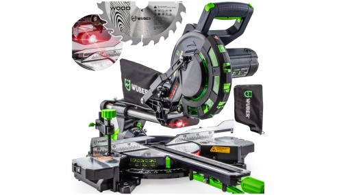 Piła Ukośnica DO DREWNA 210mm z POSUWEM Kątowa Laser Przecinarka Pilarka