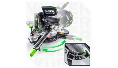 Piła Ukośnica DO DREWNA 210mm z POSUWEM Kątowa Laser Przecinarka Pilarka