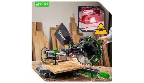 Piła Ukośnica DO DREWNA 210mm z POSUWEM Kątowa Laser Przecinarka Pilarka