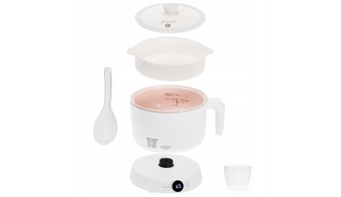 Adler Garnek PAROWAR wielofunkcyjny - 4 tryby pracy - LED ELEKTRYCZNY 800W