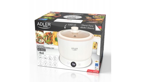 Adler Garnek PAROWAR wielofunkcyjny - 4 tryby pracy - LED ELEKTRYCZNY 800W