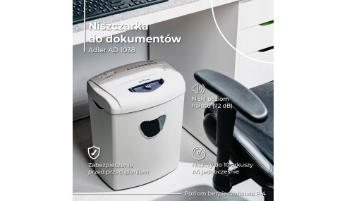 NISZCZARKA DO DOKUMENTÓW PAPIERÓW KART|CD BIUROWA 21LITRÓW ZABEZPIECZENIA